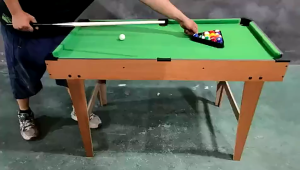 Folding Childrens Mini Billiards Table Set with Adjustable Wooden Legs Billiards Table Set for Snooker Table Games