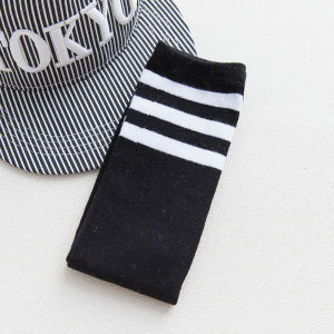 Kids Knee High Socks Spring Autumn Fashion Striped Cotton Sports White Stockings For Girls Boys Preppy Style Football Long Sock