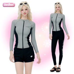 SURFBAR Womens UV Sun Protection Long Sleeve Rash Guard Wetsuit Swimsuit Top