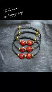 vòng tay nữ cỏ 4 lá thạch anh tóc đỏ tự nhiên vip mix túi tiền tóc đỏ vip vòng tay đá phong thủy hợp mệnh thổ mệnh hỏa trang sức thiết kế đủ hóa đơn thẻ bảo hành