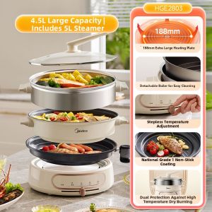 Midea | Multifunction Cooker for Steaming Boiling Frying Grilling