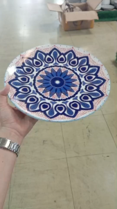 จาน จานเซรามิก 10.5 นิ้ว จานแบน จานกระเบื้องราคาถูก ทำจากเซรามิกเนื้อดี เข้าไมโครเวฟได้