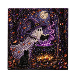 Bộ Tranh Kim Cương Halloween Ma Quái Dowmoo Tự Làm Phát Sáng Giảm Stress Dán Đầy Đủ Tranh Treo Tường Trang Trí Nhà Cửa Quà Tặng Tiệc Tùng - Phong Cách Hoạt Hình