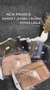 OMIPABAGS - Pioma Laila Tas Selempang Wanita Dompet Selempang Dompet HP 3 Resleting Pouch Makeup