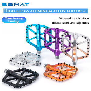 SEMYT Bicycle Anti-Skid Pedal with 3 Bearings and MTB Pedal Aluminum Alloy 24 Nail High-Strength Off-Road for Mountain Bike Peda