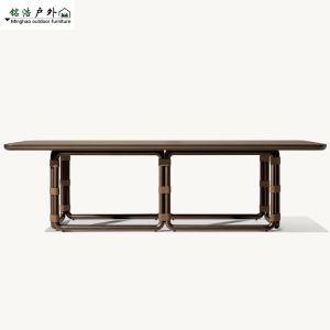 Outdoor Teak Wood Table And Chair Set Waterproof Sunscreen Combination Leisure Balcony Garden Terrace Courtyard Wicker Weaving Anti-corrosion Solid Wood Furniture
