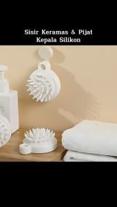 Sisir Keramas Bulat Silikon Anti Ketombe & Pemijat Kulit Kepala