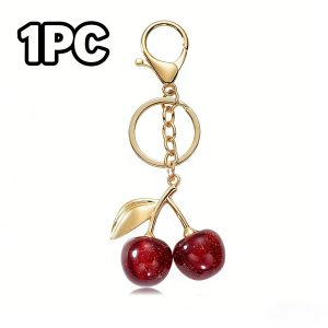Hot Toys | 1/3/5PCS Cherry Bag Charm Keychain Exquisite Red Cherry Fruit Key Chain for Women Bag Purse Pendant Accessories Gift