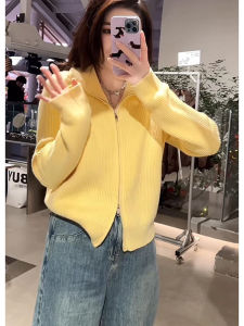 Autumn and Winter Wild Turtleneck Sweater Coat Womens Clothing Plus Size Slightly Oversized Girls Slim Looking Outerwear Top Stylish Knitting Cardigan