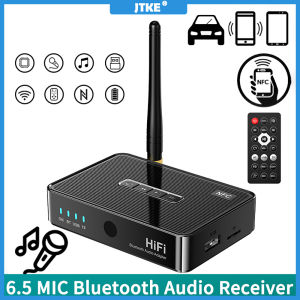 บลูทูธ 5.1 เครื่องรับสัญญาณเสียง NFC 3.5มม. AUX/RCA/USB/TF/ 6.5 มิคพोน คาราโอเกะ ร้องเพลงสเตอริโอ HIFI ตัวรับสัญญาณ WiFi เพลง