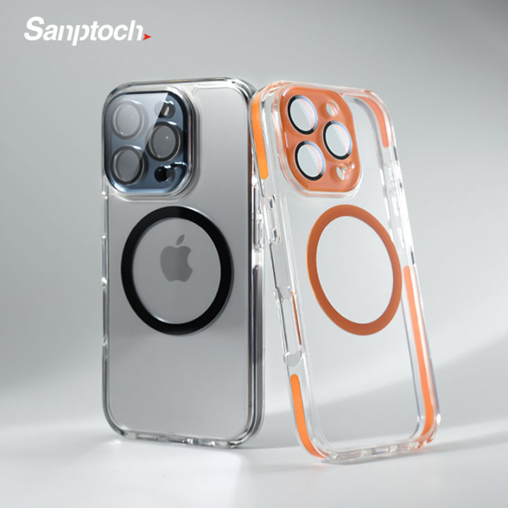 Sanptoch Diamond Clear Mag Phone Case For iPhone 16 15 14 13