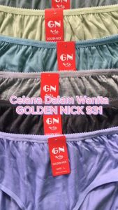 3 Pcs CD Golden Nick 931 | Celana Dalam Golden Nick Warna Muda Soft | CD Wanita Dewasa Polos Jumbo