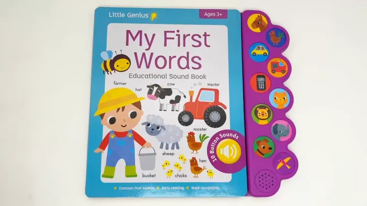 Little Genius First Words 10 Buttons Sound Book for Kids to Learn ...