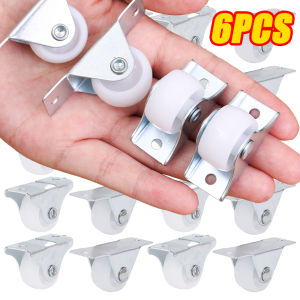 4PCS 1Inch Furniture Lightweight Guide Wheel Directional Flat Industrial Caster Wheels Thick Plate Non-Swivel Orienteering Fixed Wheel Trolley Toolbox