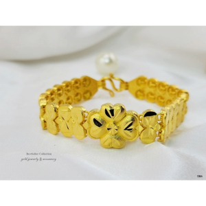 สร้อยข้อมืองานหุ้มทองคำแท้ 24k หนาพิเศษ สวยเทียบทองแท้ ไม่ลอกไม่ดำ