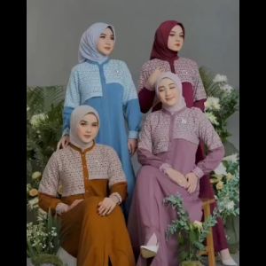 GAMIS PESTA TERVIRAL 2024 BAHAN CRINKLE MIX BRUKAT