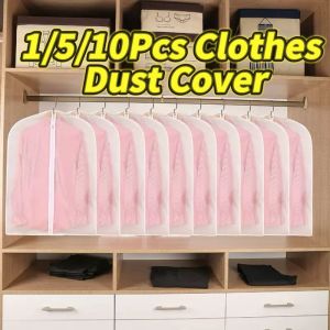 1/5/10PC Dust Cover for Clothes Transparent Thickened Washable Dust Bag Household Dust Cover Coat Suit Cover Hanging Clothes Bag