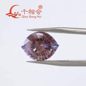 Wholesale Bi-color Eye Shape Cubic Zirconia Blue Green CZ Loose Gemstone for Jewelry Making DIY Accessories