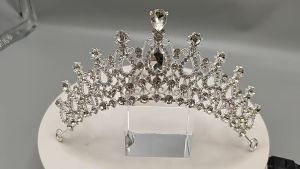 Silver Color Crystal Diadems Untuk Wanita Tiara Pernikahan Mahkota Rhinestone Ornamen Rambut Headpiece Bridal Fashion Jewelry