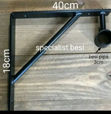 Rak besi breket siku tempel dinding