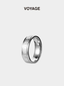 Voyage Roman Digital Titanium Steel Men Ring Men Trendy Women Special-Interest Design Fancy Boys Mens Fashion Men