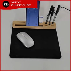 PU Multifunction Mouse Pad with Wireless Charging Pen Stands and phone Stands