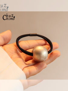 Chu Zhi Mo Pearl Hair Ties Black Large Pearl Hair Bands Simple Style for Bun Hair Accessories Original Design Fresh out