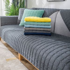 Skin-friendly plush sofa cushion universal non-slip thickened sofa cover corduroy all-inclusive soft sofa cushion