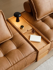 Original Design Wooden Tofu Block Sofa Companion Miniature Modern Style Mortise Tenon Joint Structured Cherry Wood Furniture