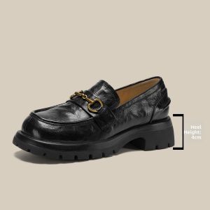 FOXER | Genuine Leather Tassel Loafers Thick Sole Womens Spring Wear-to-Work Shoes
