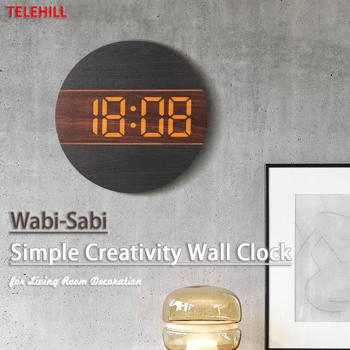 12 Inch Large Wooden LED Digital Clock Automatic Lightsensitive 12/24