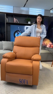 R&R Adjustable Single Sofa Recliner Chair Metal Frame High-Density Sponge Filling Latex Cushion 1-Seater Square Shape Lounge Chair Ergonomic Chair Sofa Set Living Room Home Manual Electric Rocking