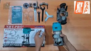 NRT-PRO RT700HD Mesin Profil 6mm Kayu 2 In 1 Router 6 mm Wood Trimmer Trimer RT 700 HD RT700