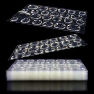 288 Pieces (12 Sheets) of Waterproof and Breathable Double-Sided Adhesive Sheets for False Nails Strong Adhesive Nail Stickers Transparent and Flexible for Nail Art