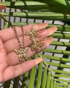 Butterfly Necklace for Women Gold Color Chain Stainless Steel Necklaces Pendant Waterproof Aesthetic Jewelry Freeshipping Items