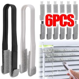 เครื่องมือทำความสะอาดเกลียวรูดติดผ้าม่านแบบมือถือแปรงทำความสะอาดพร้อมหัวเปลี่ยน6ชิ้นคลิปแปรงลบได้ล้างได้เครื่องมือทำความสะอาดบ้าน