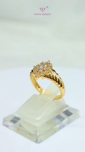 Yaxiya Cincin Wanita Motif Bunga Aksesoris 18K 244