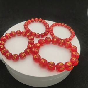 Batu Tibet Mantra 6mm Gelang Manik Batu Bahan Gelang Batu Agate Mantra Tibetan