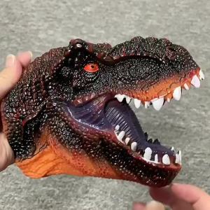 Simulation Dinosaur Hand Puppet Rubber Gloves Toy Jurass Animal World Model Doll Tyrannosaurus Rex Head Model Toy Kids Gift