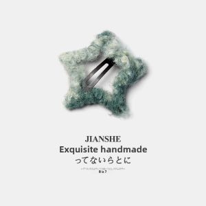 Warm Fuzzy Side BB Hair Clips for Women Autumn Winter Knitted Gradient Star Hair Clips Adorable Fringe Hairpins Headwear