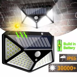 20LED 100 LED - Solar motion sensor light ไฟติดผนังโซล่าเซลล์พลังงานแสงอาทิตย์ สุดคุ้ม ไฟนอกอาคาร ไฟกึ่งภายนอก โคมไฟภายนอกอาคาร ไฟโซล่าเซลรั้ว