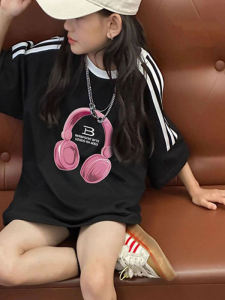 Girls Short Sleeve T-Shirt Summer Clothes 2025 New Childrens Clothing Summer Top Girls Big Kids Half Sleeve Trendy Tee Shirt