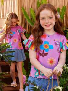 PPTOWN | New Printed Short Sleeve Girls T-Shirt