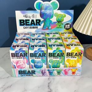 DIY Fluid Bearbrick Handmade Pouring Acrylic Violent Bear Toys