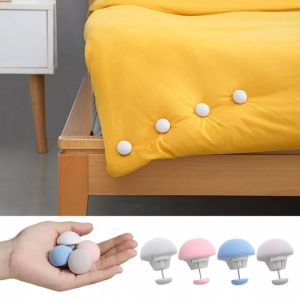 4 pcs Quilt Clip Bed Sheet Holder Household Simple Pure Color Non-Slip Mushroom Shape Quilt Clip New Mini Bed Sheet Holder Grippe