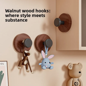 Walnut Pattern Suction Cup Non-punching Door Hook Coat Hook Advanced Wall Wall Hook Porch Super Glue Sticker Hook