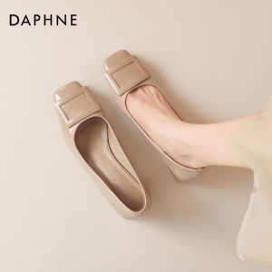 Daphne | Shallow High Heel Single Shoe Bare Not Tiring New Fall French Square Buckle