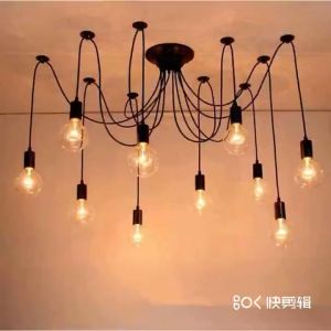 Invoice contact customer service Restaurant Chandelier Modern 12 Lights Black Ceiling lamp Ceiling Pendant Lamp Simple (Do not contain lamp)