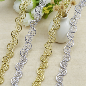 5m/16.4ft Each Pack 1.5cm Lace Trims gold silver for Dress bras Costume Curtain braid cord Pillow DIY Handmade Craft Decorat