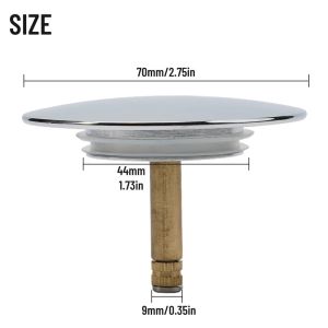 Nút Chặn Thoát Nước Bồn Tắm 70mm Có Thể Điều Chỉnh Bằng Thép Không Gỉ Thay Thế Nút Chặn Cho Nhà Bếp Và Phòng Tắm
